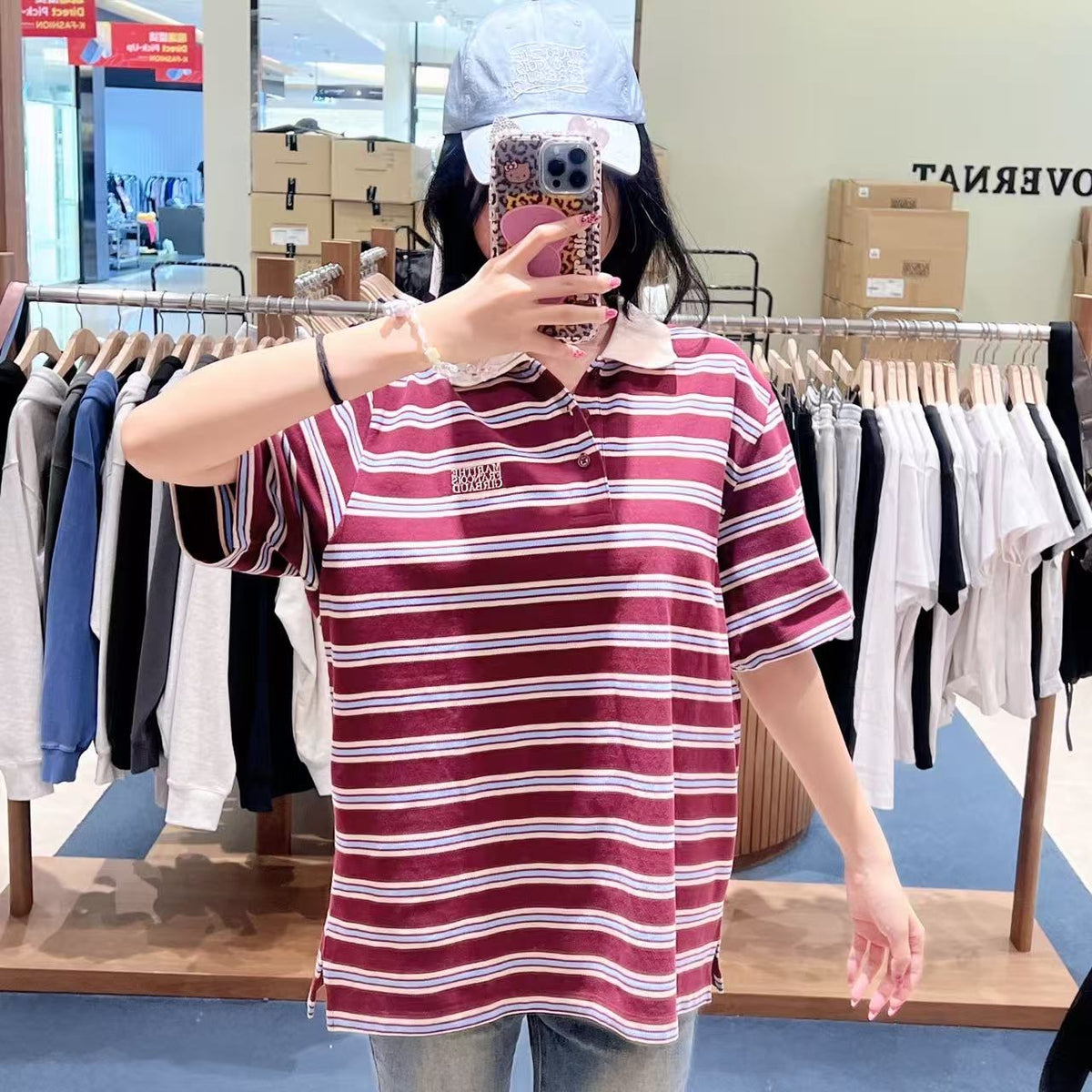 韓國 Marithe Francois Girbaud Small Classic Logo Pk Collar Tee【MD240】