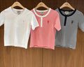 韓國 Marithe Francois Girbaud W Stripe Henley Neck Tee【MD302】