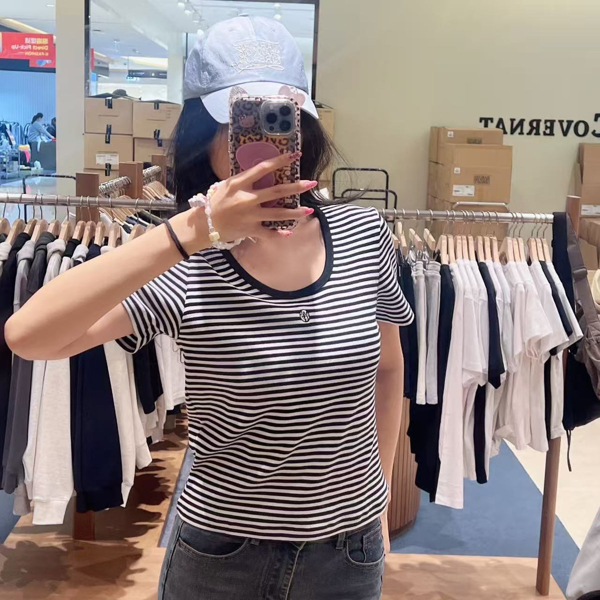 韓國 Marithe Francois Girbaud W Deep Neck Ringer Tee【MD245】