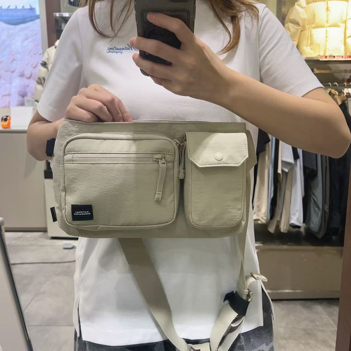 韓國 National Geographic Light Wide Crossbody Bag【NG902】