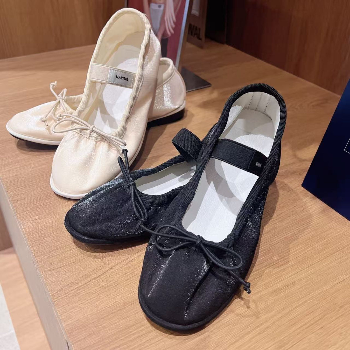 韓國 Marithe Francois Girbaud W Banding Ribbon Flat Shoes【MD256】
