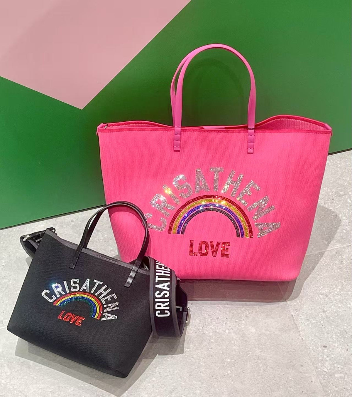 Crisathena Glam RainBow Love Large Tote Bag【SM169】