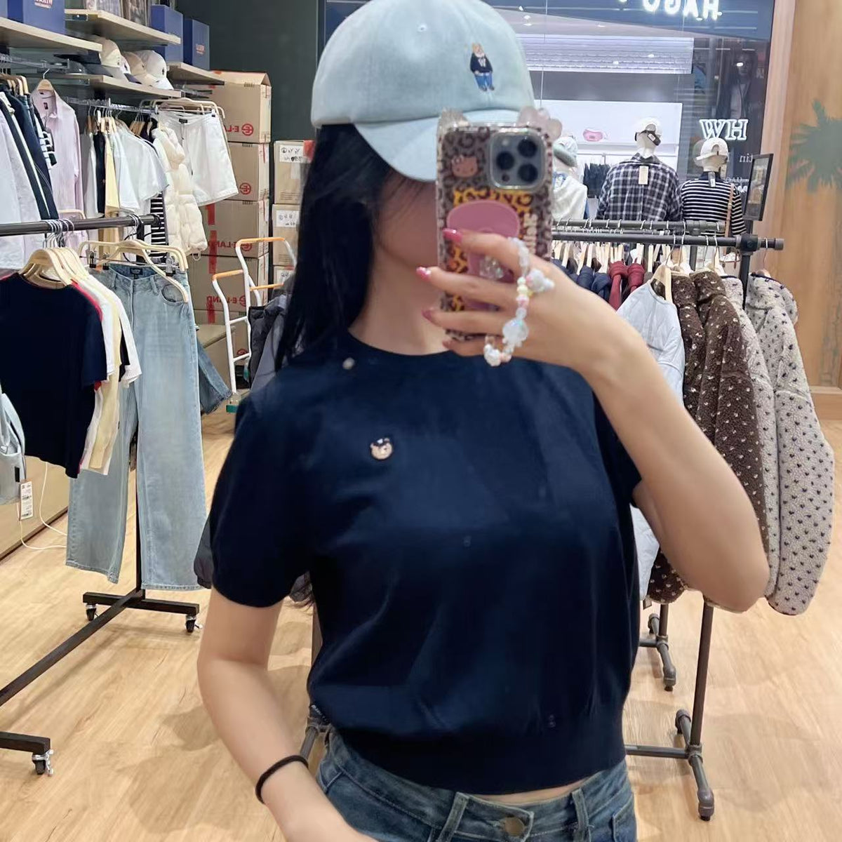 韓國 WhoAU Steve R-neck Plain Short Sleeve Sweater【WA326】
