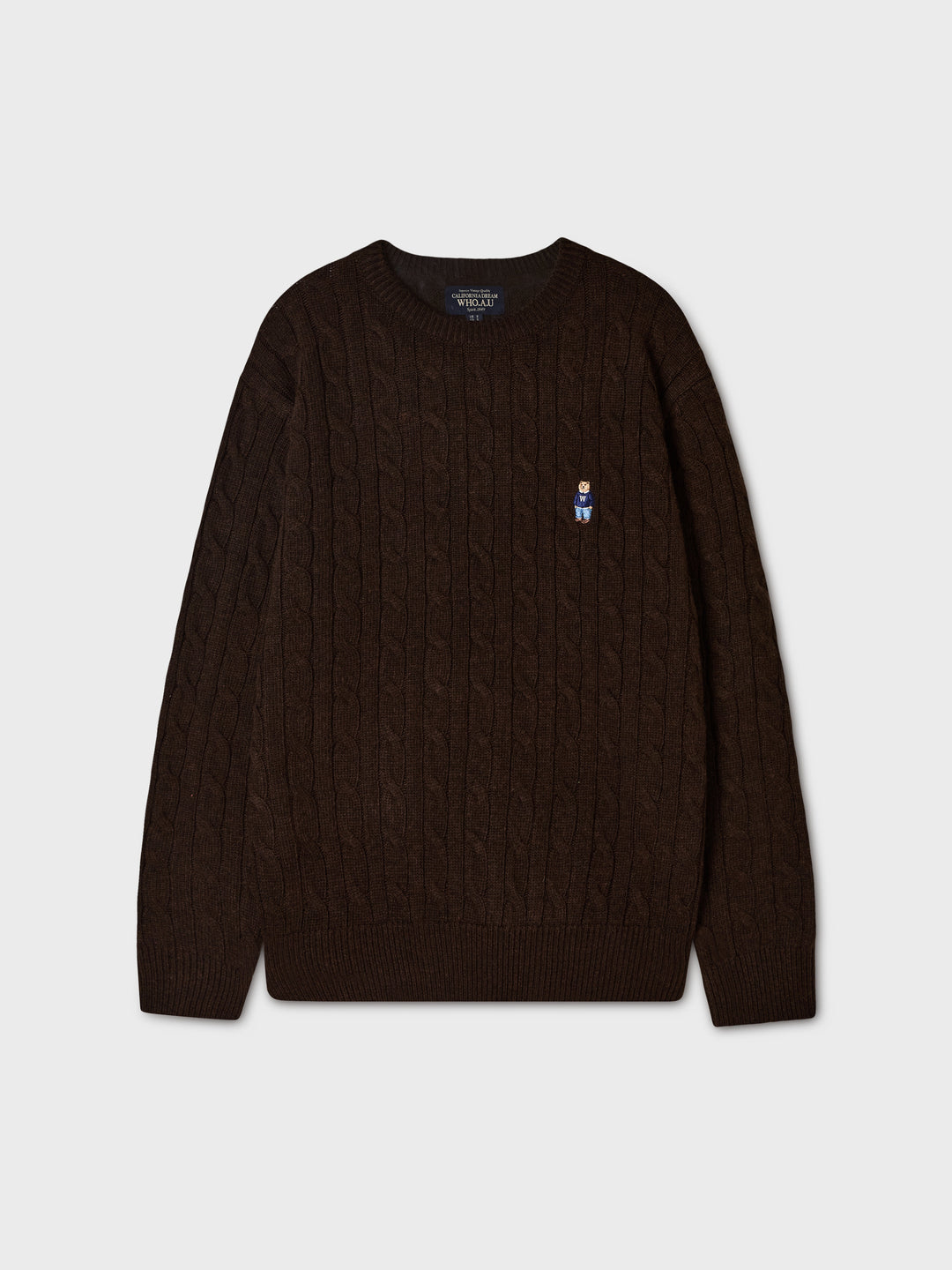 韓國 WhoAU Steve Cable R-neck Pullover【WA094】