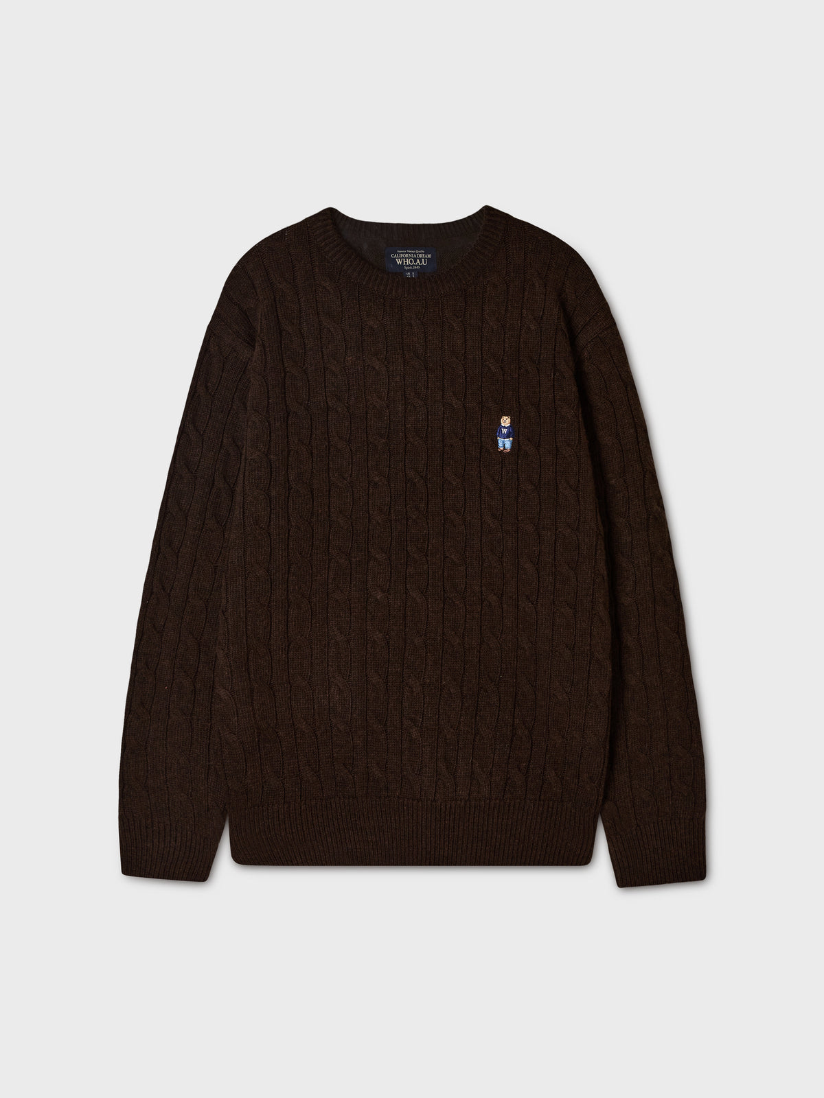 韓國 WhoAU Steve Cable R-neck Pullover【WA094】