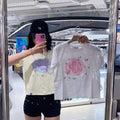 韓國 Wacky Willy Women's Blur Lily Semi-Crop Short Sleeve T-Shirt【WW242】