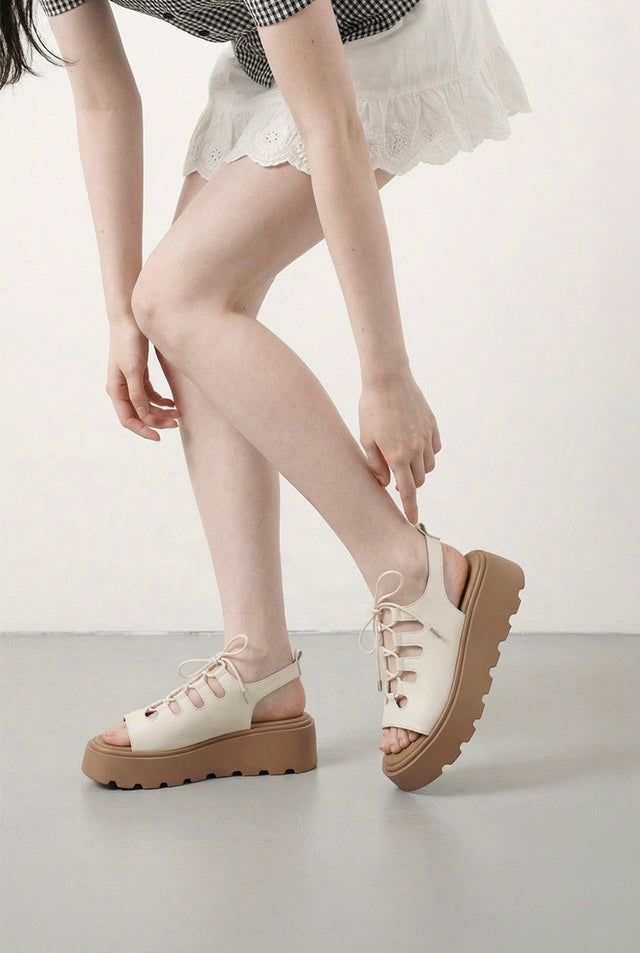 韓國 Chaakan Kaita Lace-up Platform Sandals【CN005】