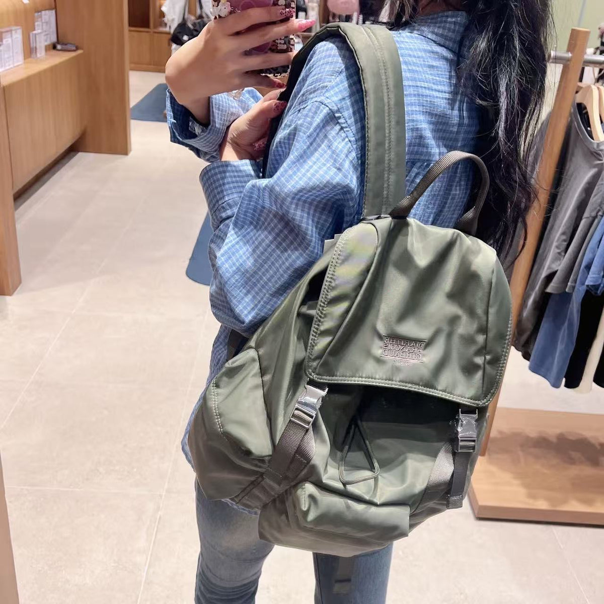 韓國 Marithe Francois Girbaud Classic Logo Metal Buckle Backpack【MD113】