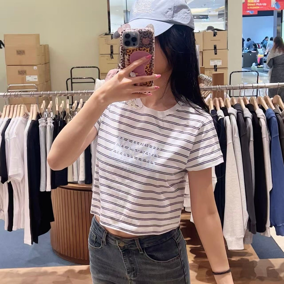 韓國 Marithe Francois Girbaud W Classic Logo Crop Tee【MD149】