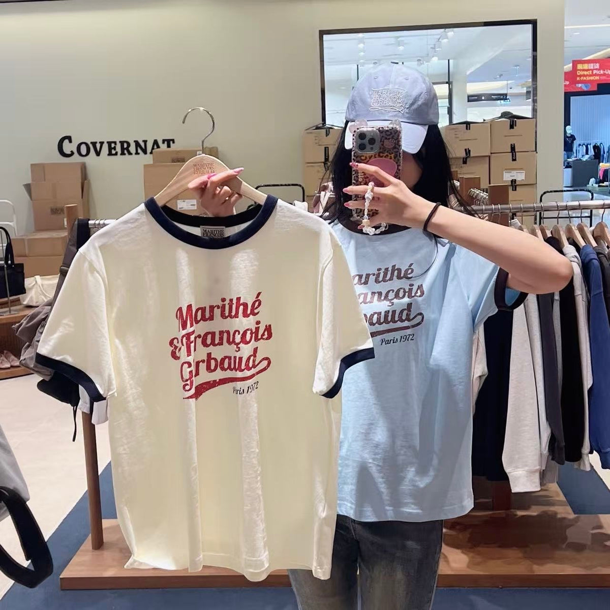 韓國 Marithe Francois Girbaud Vintage Logo Ringer Tee【MD248】