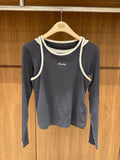 韓國 Marithe Francois Girbaud W Sleeveless Layered Long Sleeve Tee【MD226】