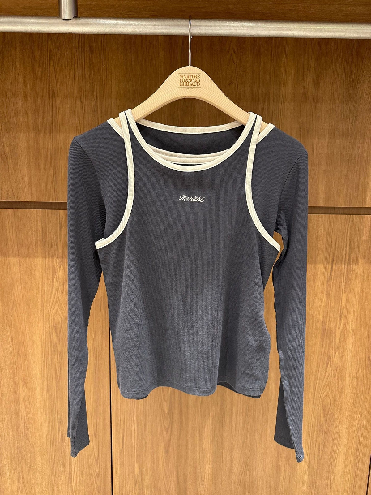 韓國 Marithe Francois Girbaud W Sleeveless Layered Long Sleeve Tee【MD226】