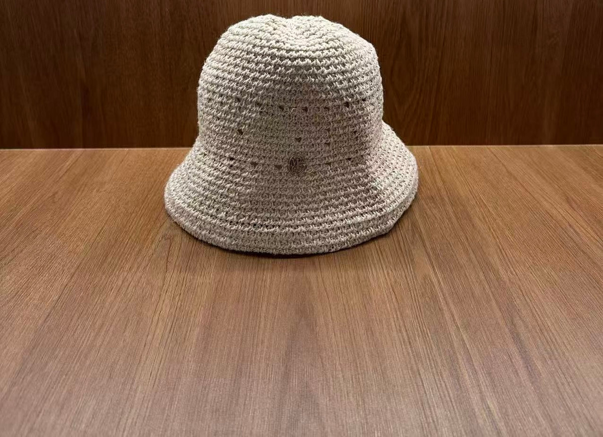 韓國 Marithe Francois Girbaud Circle Logo Crochet Bucket Hat【MD280】