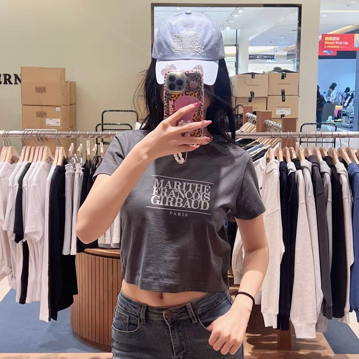 韓國 Marithe Francois Girbaud W Classic Logo Crop Tee【MD043】