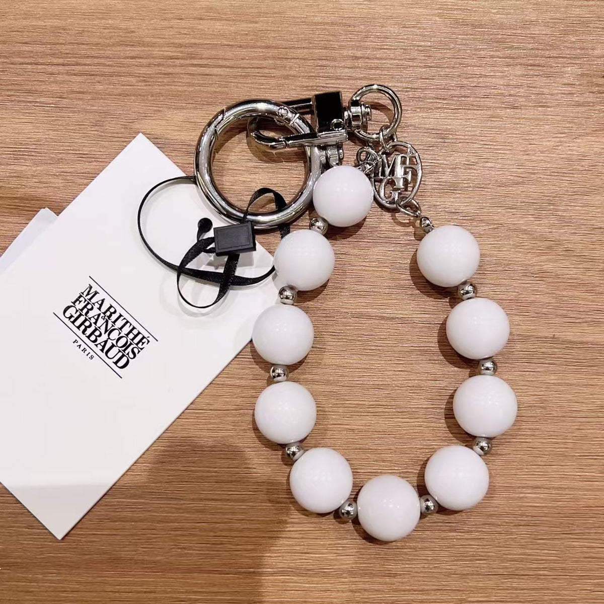 韓國 Marithe Francois Girbaud Circle Logo Beads Strap Keyring【MD313】