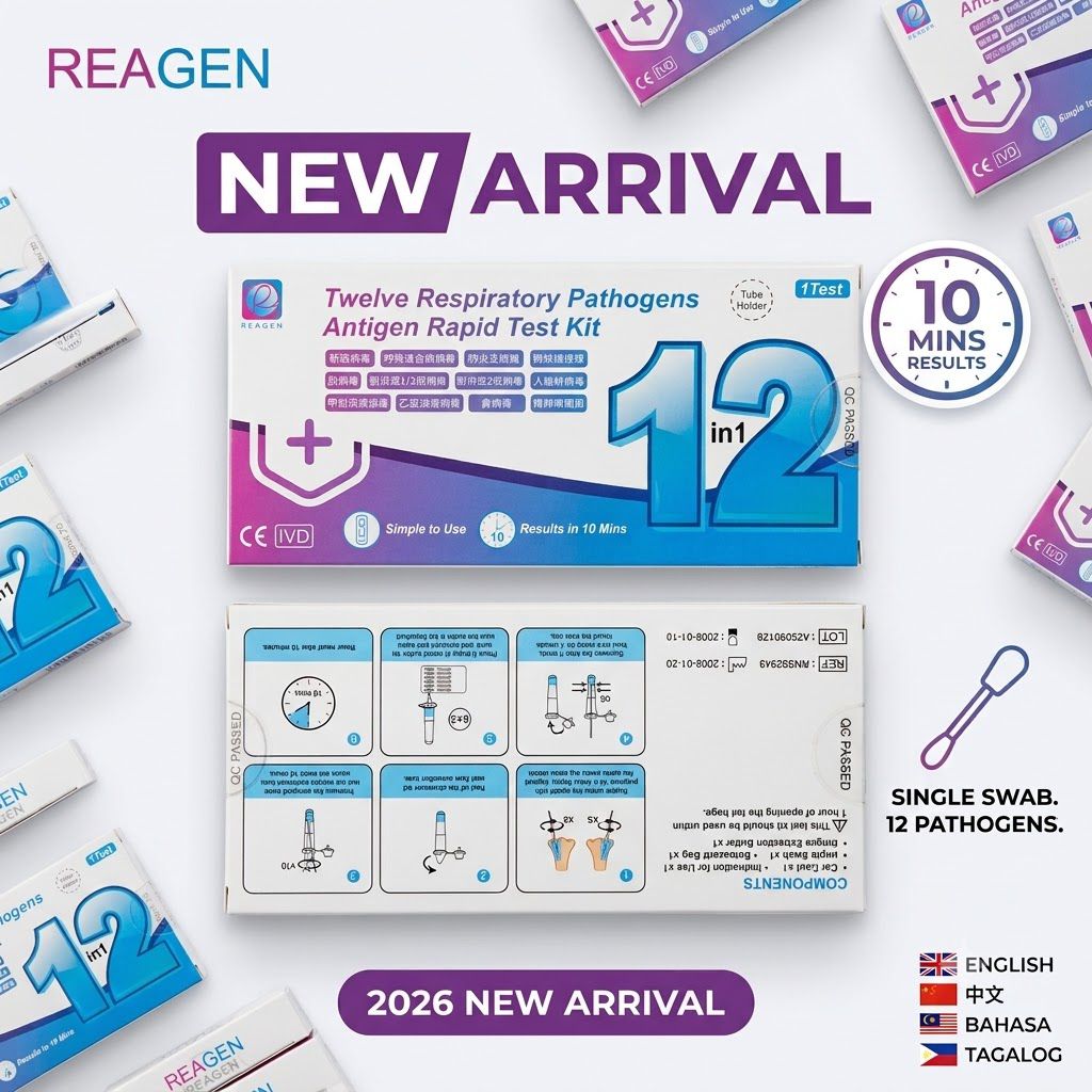 Reagen 12合1 呼吸道病原體抗原快速檢測試劑盒【SM2448】