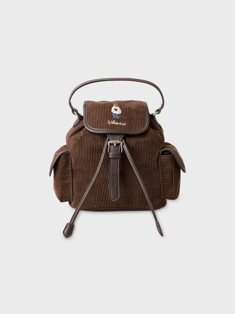 韓國 WhoAU Steve Corduroy Mini Backpack【WA088】