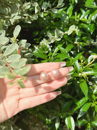 【現貨】18K金淡水彩色小燈泡耳釘12-13mm【ST302】