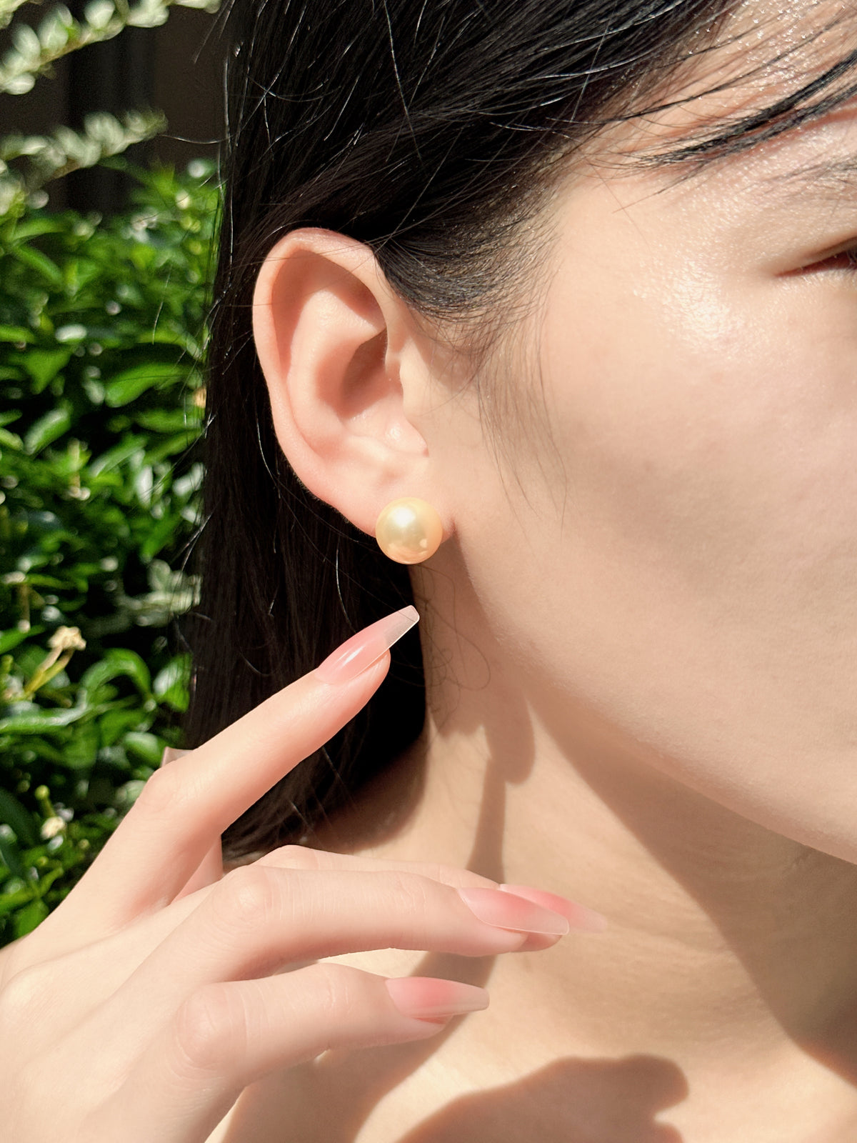 【現貨】18K金淡水彩色小燈泡耳釘12-13mm【ST302】