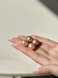 【現貨】18K金淡水彩色小燈泡耳釘12-13mm【ST302】