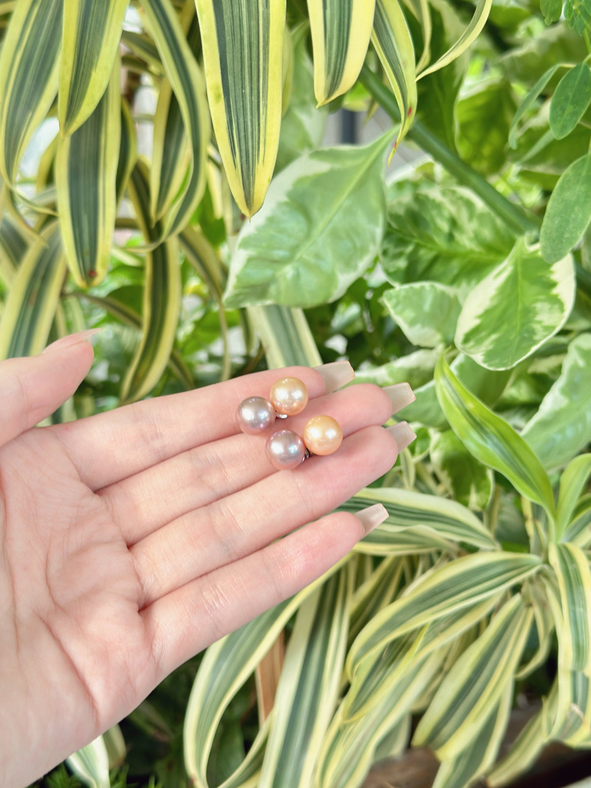 【母親節優惠 - 現 貨】926銀+彩色淡水單珠耳釘9-10mm【ST320】