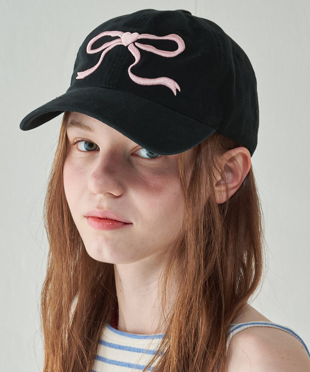 韓國 Ronron Heart Ribbon Ball Cap【RR052】