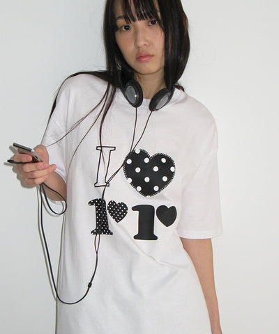 韓國 Ronron I Luv Rr Over Fit T Shirt【RR032】