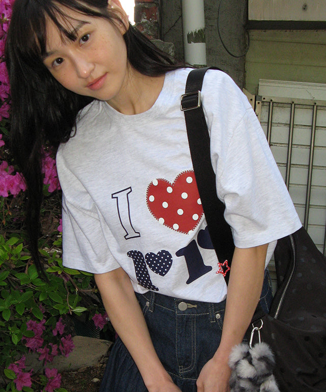 韓國 Ronron I Luv Rr Over Fit T Shirt【RR032】