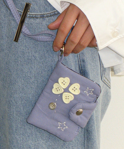 韓國 Ronron Button Clover Card Wallet【RR057】