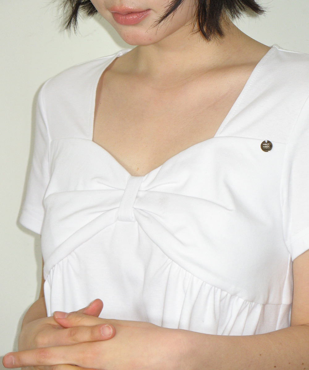 韓國 Ronron Knot Ribbon A Line T Shirt【RR010】