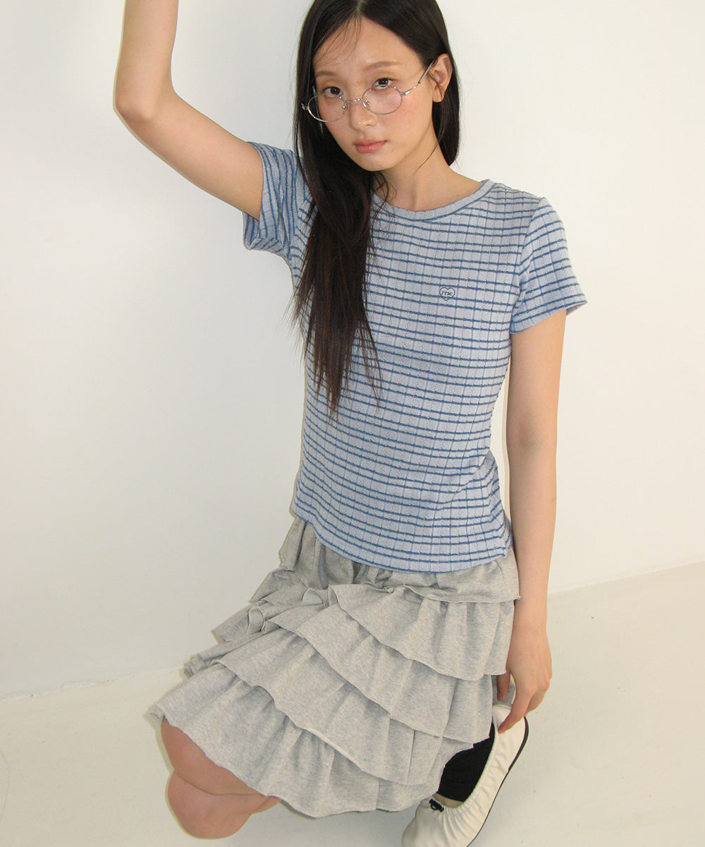 韓國 Ronron Stripe Slim Fit Short Sleeve【RR008】