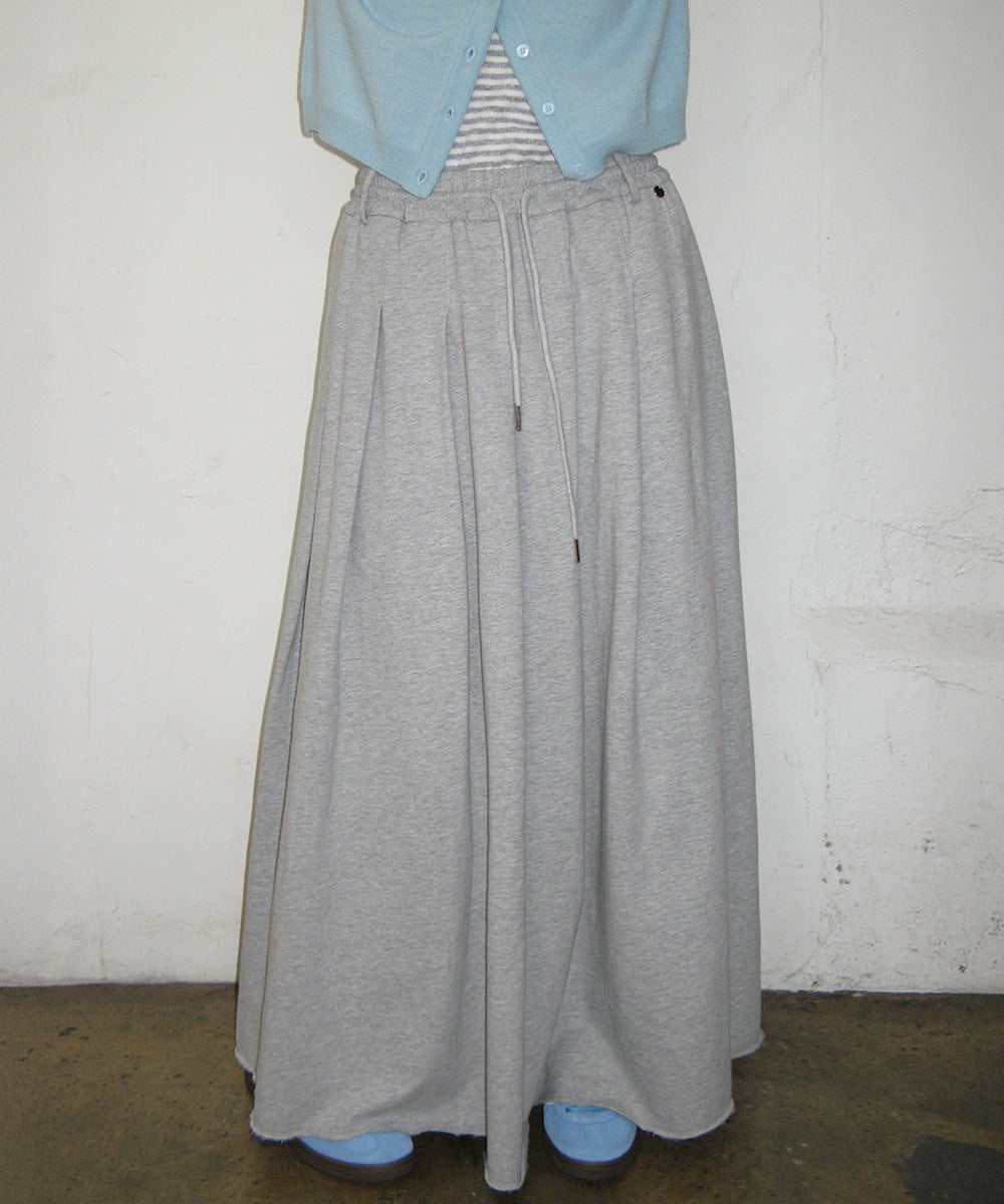 韓國 Ronron Sweat Pleats Long Skirt【RR043】