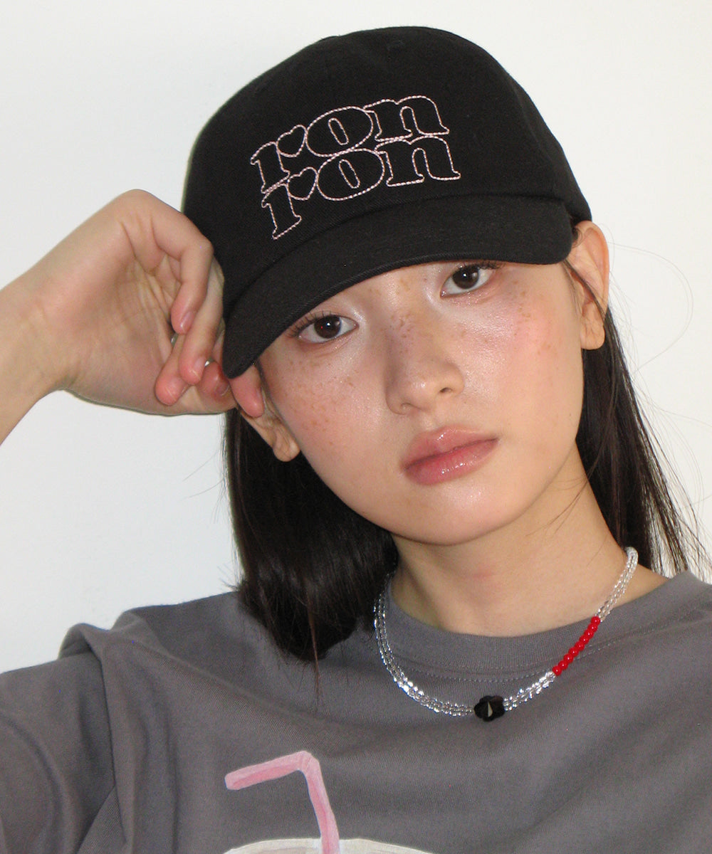 韓國 Ronron Stitch Logo Pigment Ball Cap【RR051】