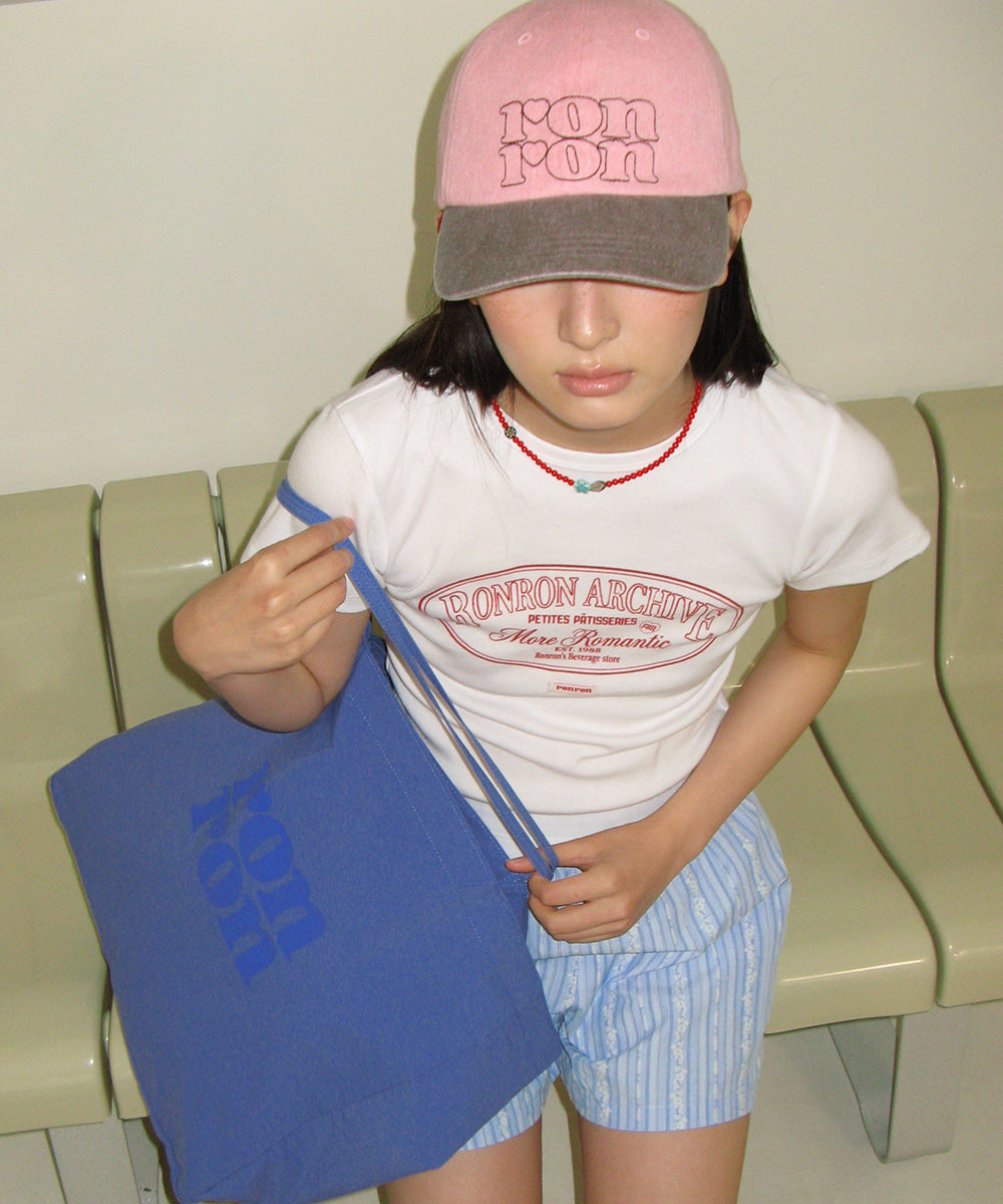 韓國 Ronron Stitch Logo Pigment Ball Cap【RR051】