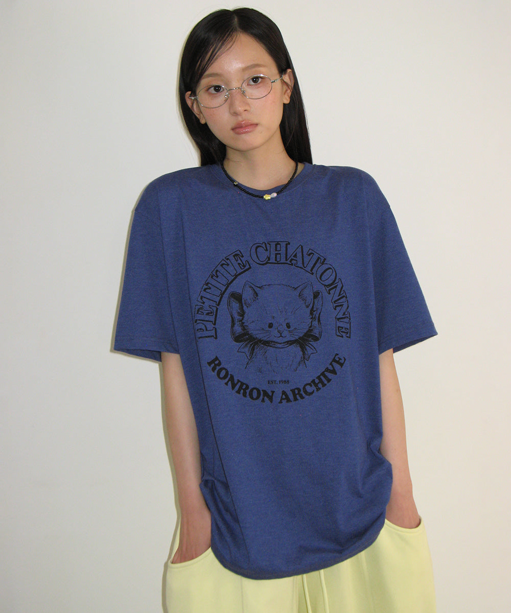 韓國 Ronron Ribbon Chatonne Over Fit T Shirt【RR027】