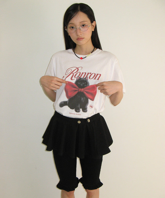 韓國 Ronron Big Ribbon Cat B.F T Shirt【RR023】
