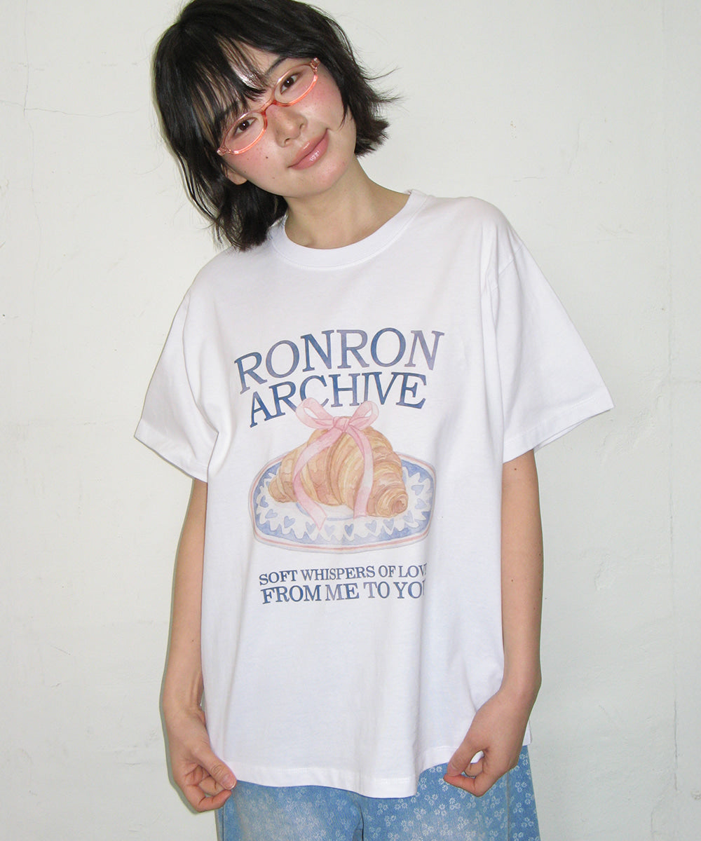 韓國 Ronron Ribbon Croissant Basic Fit T Shirt【RR019】