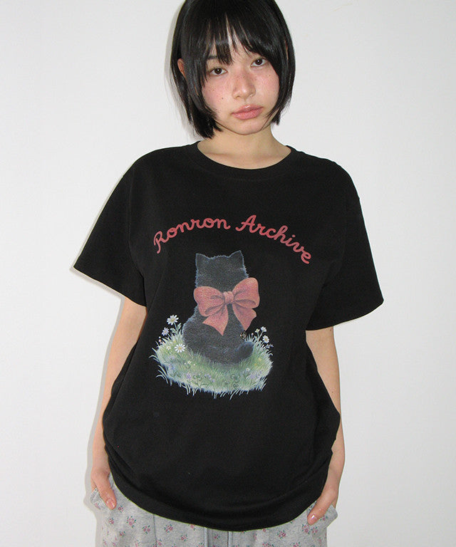 韓國 Ronron Ribbon Cat Basic Fit T Shirt【RR022】