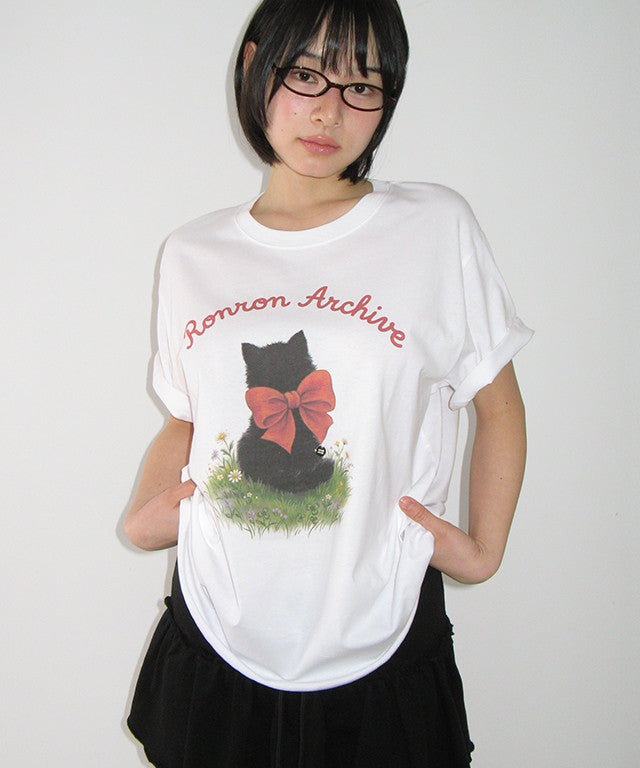 韓國 Ronron Ribbon Cat Basic Fit T Shirt【RR022】