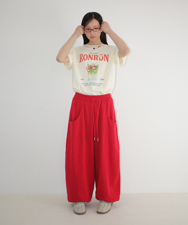 韓國 Ronron Cream Matcha Basic Fit T Shirt【RR014】