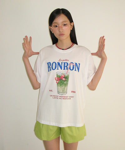 韓國 Ronron Ribbon Matcha Basic Fit T Shirt【RR015】
