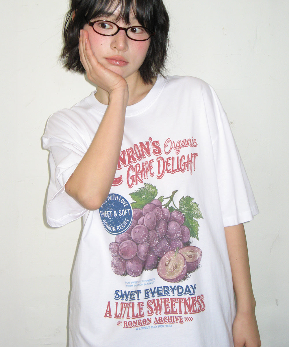 韓國 Ronron Vintage Grape Over Fit T Shirt【RR029】