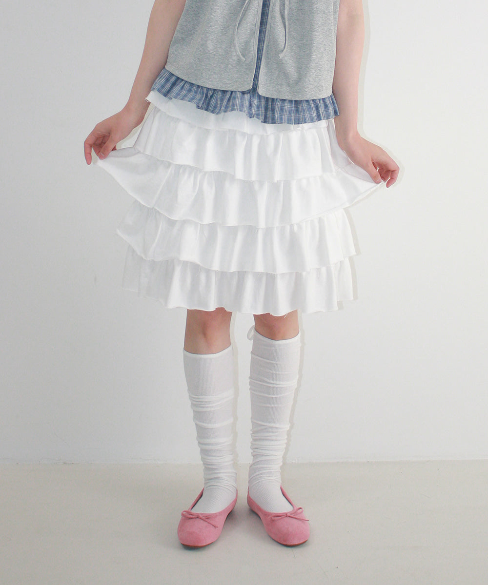 韓國 Ronron Cancan Tiered Midi Skirt【RR042】
