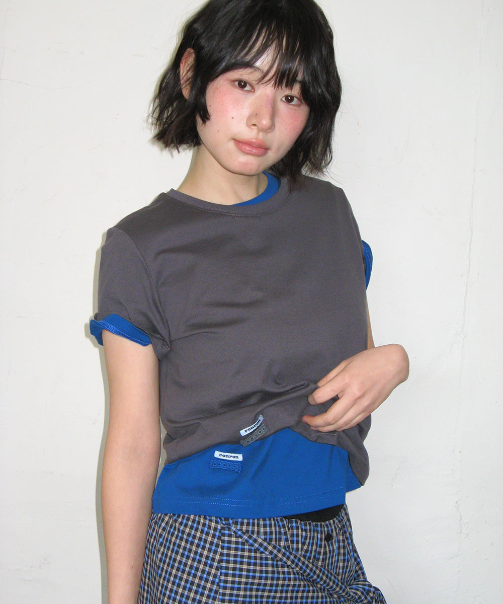 韓國 Ronron Mini Label Crop Short Sleeve【RR005】