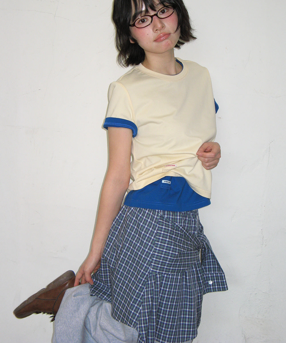 韓國 Ronron Mini Label Crop Short Sleeve【RR005】