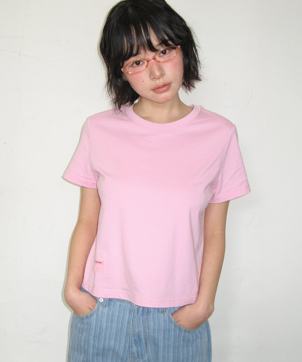 韓國 Ronron Mini Label Crop Short Sleeve【RR005】
