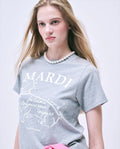韓國 Mardi Mercredi 臘腸狗花頸鏈印花短袖 TEE【SM2425】
