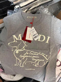韓國 Mardi Mercredi 臘腸狗花頸鏈印花短袖 TEE【SM2425】