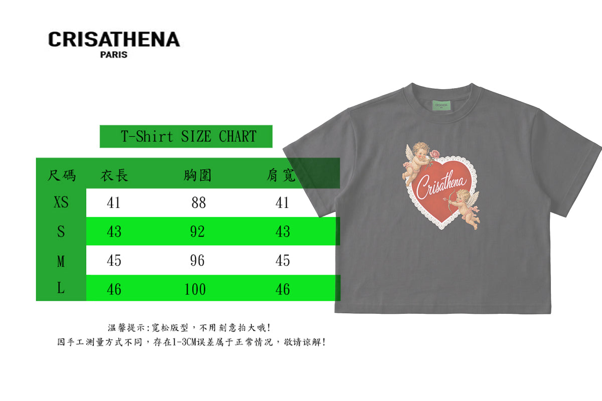 Crisathena Angels Crop T-Shirt【SM1839】
