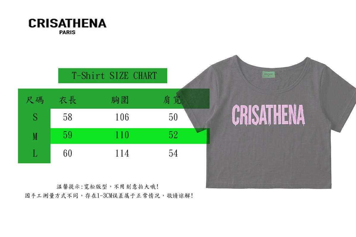 Crisathena Graffiti Crop T-Shirt【SM1830】
